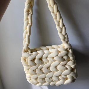YLLW the Label Chunky Knit Purse in Cream